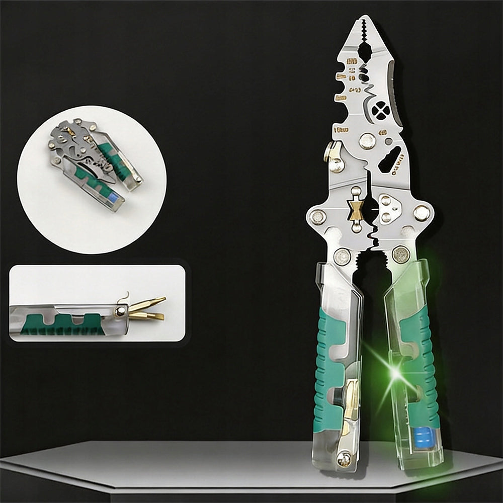Crimper Pliers Multifunctional Portable Durable With Voltage Tester Length 215 mm