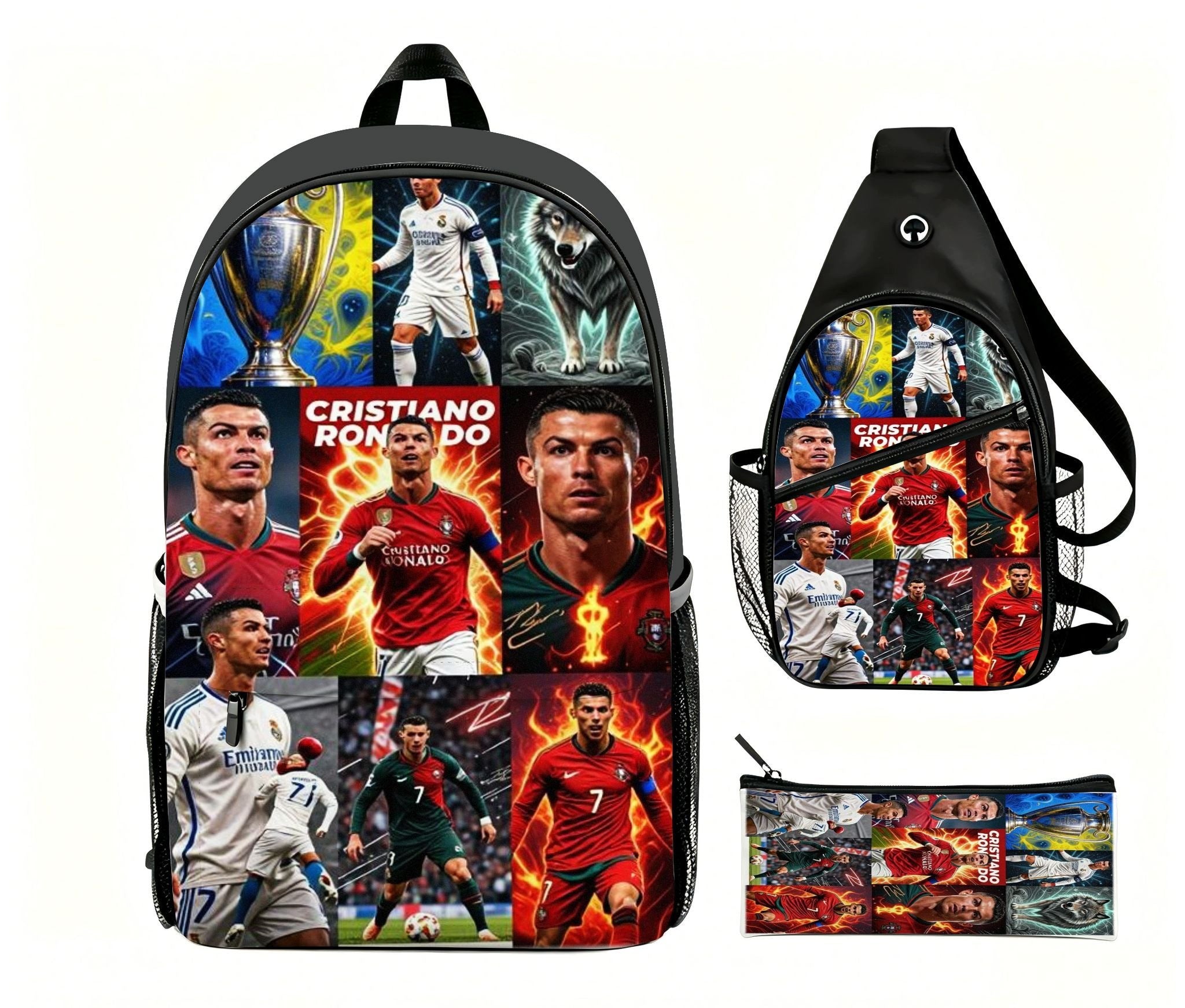 Cristiano Ronaldo 3-Piece School and Travel Accessory Set - cz