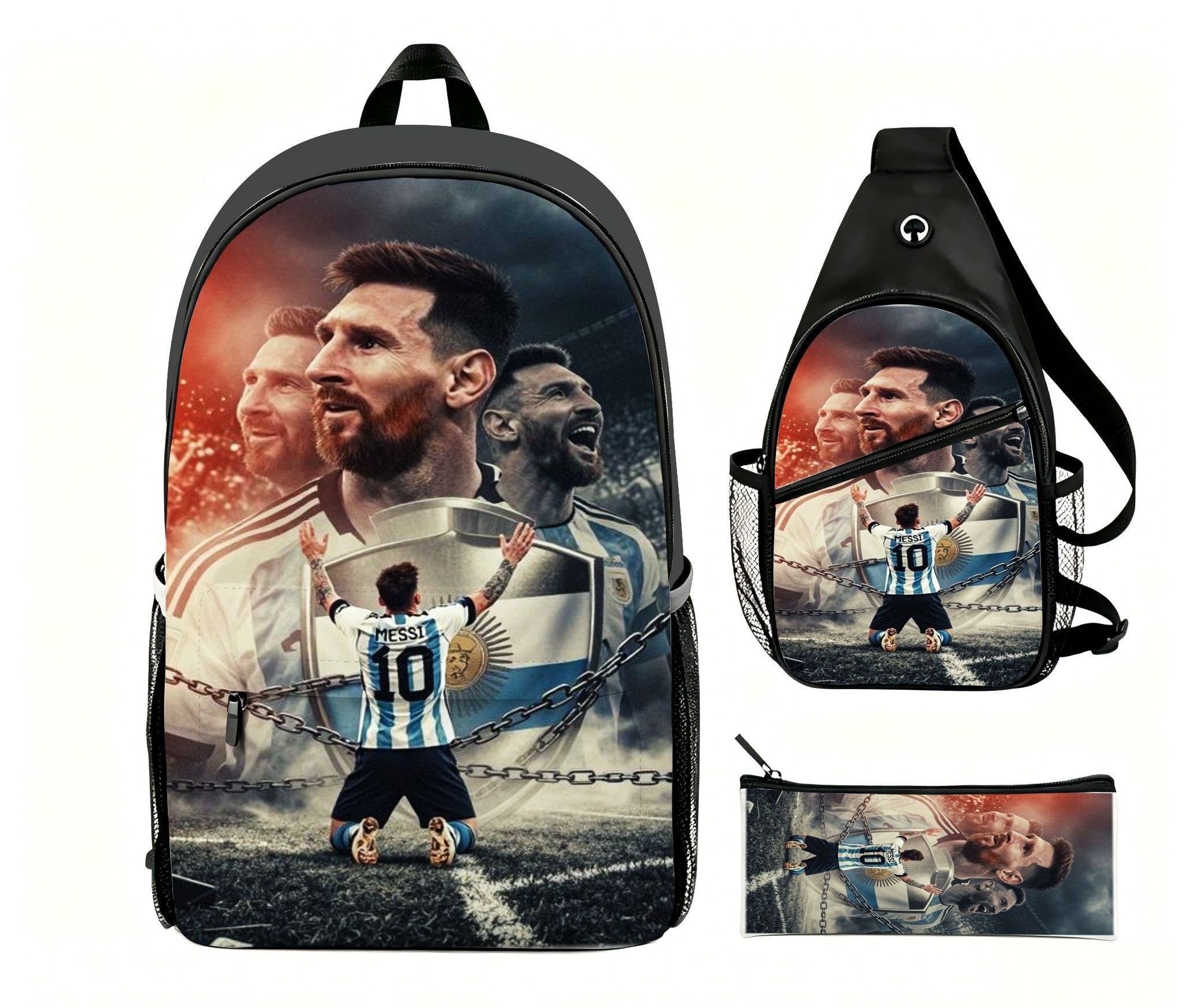 Cristiano Ronaldo Portugal 7 Backpack Set - 3-Piece Sports Track Brand no brand