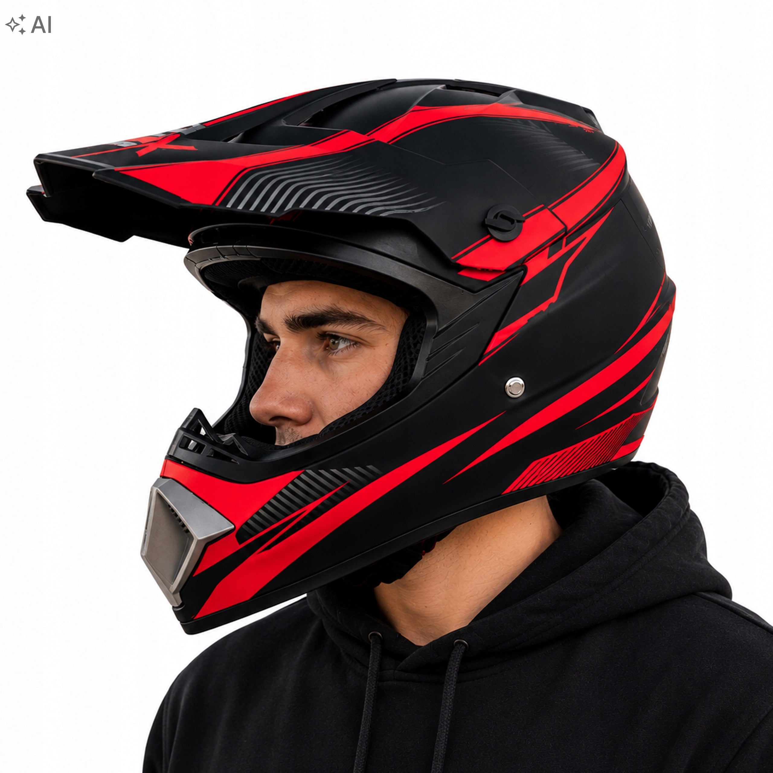 Cross Helmet S Red Enduro Quad ATV BMX MTB Electric Scooter