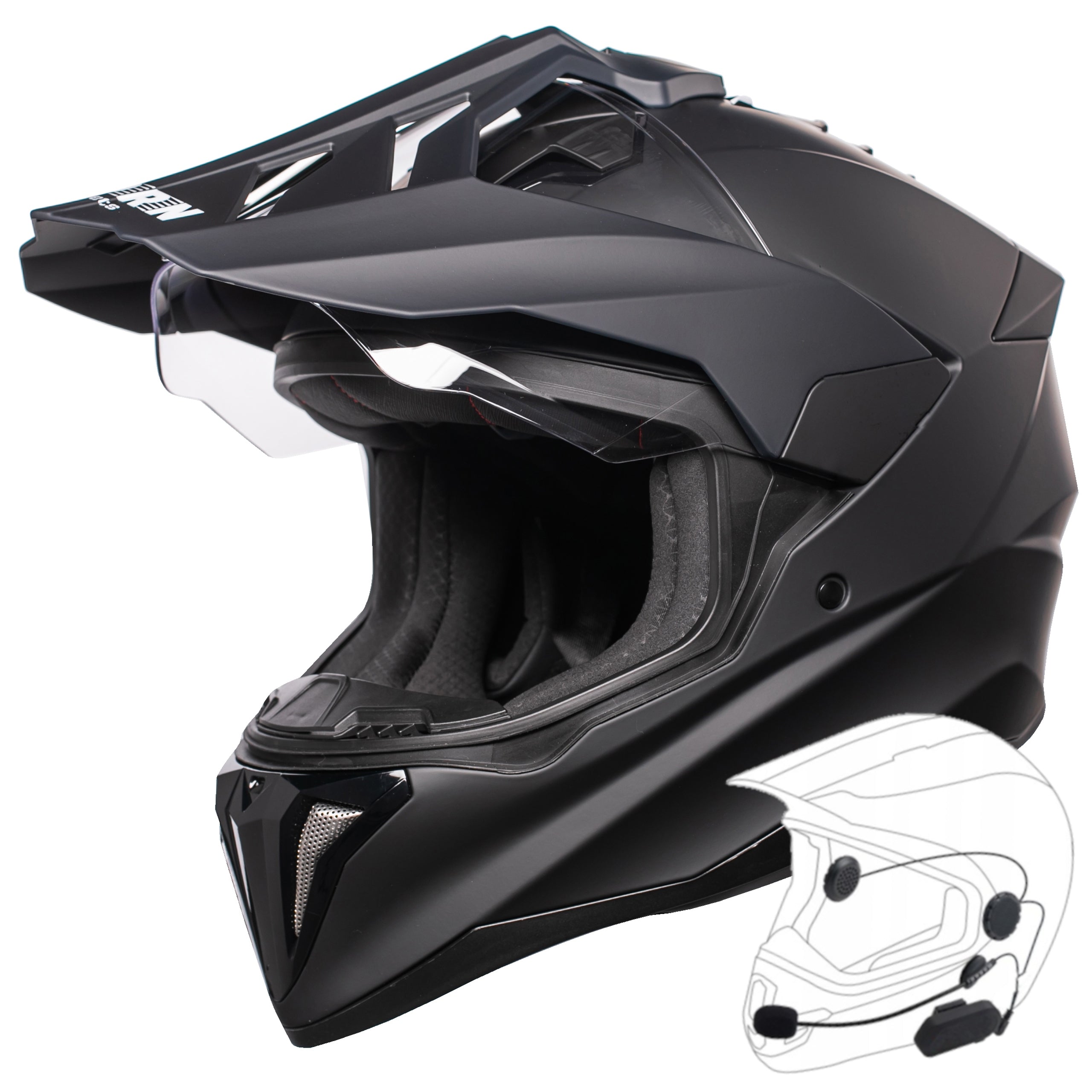 Cross enduro motorcycle helmet HORN XS 53-54 antifog glass + goggles ECE 22.06 Manufacturer's catalog number HORN-916V-XS-MB