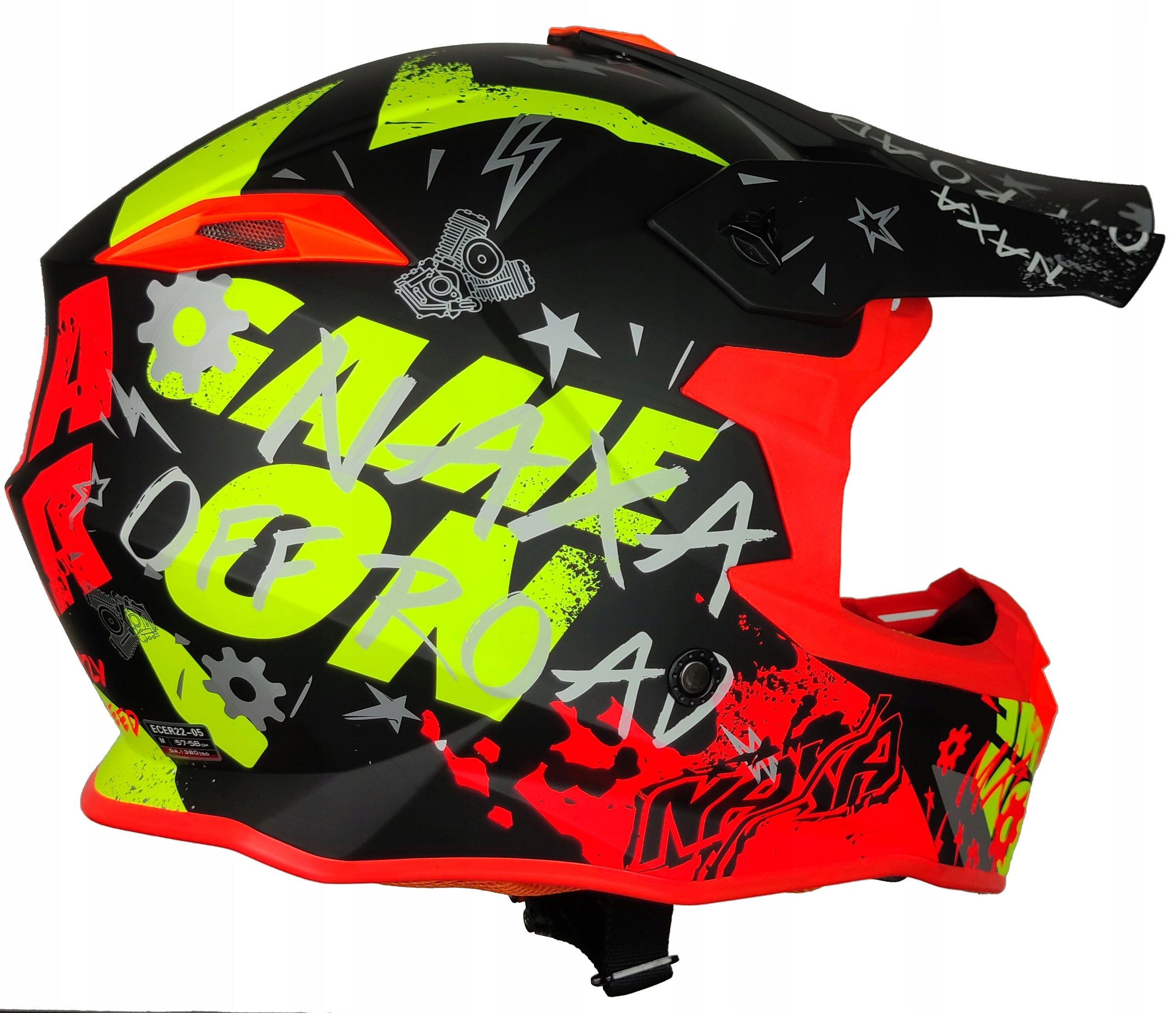 Cross enduro motorcycle helmet Naxa C9/P/ ROZ XL-orange yellow Manufacturer's catalog number C9/P/XL MAT