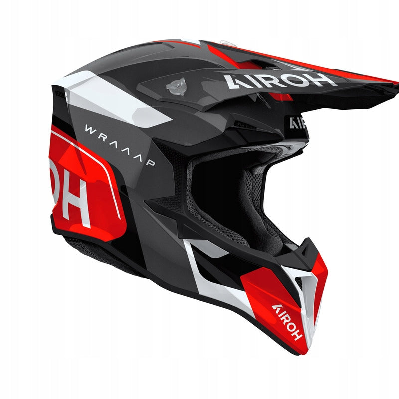 Cross helmet AIROH WRAAAP CONQUER red/gloss ros. L Manufacturer's catalog number AIR000KRA497-00L