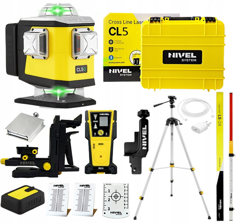 Cross laser green 4x360° drops Nivel System CL5G tripod patch sensor
