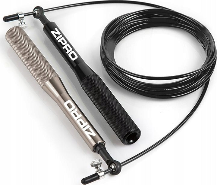 Crossfit Fitness Adjustable Jump Rope with Bearings Steel 300 cm - ZIPRO Color black