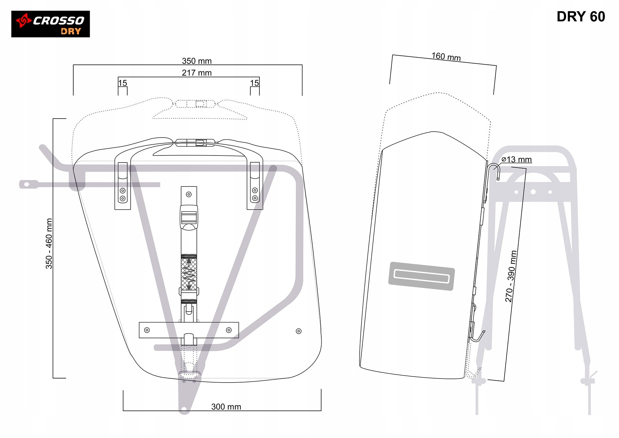Crosso Dry 60 / Crosso system - Yellow colour Manufacturer code CR.DRY.H.D60.ZOL