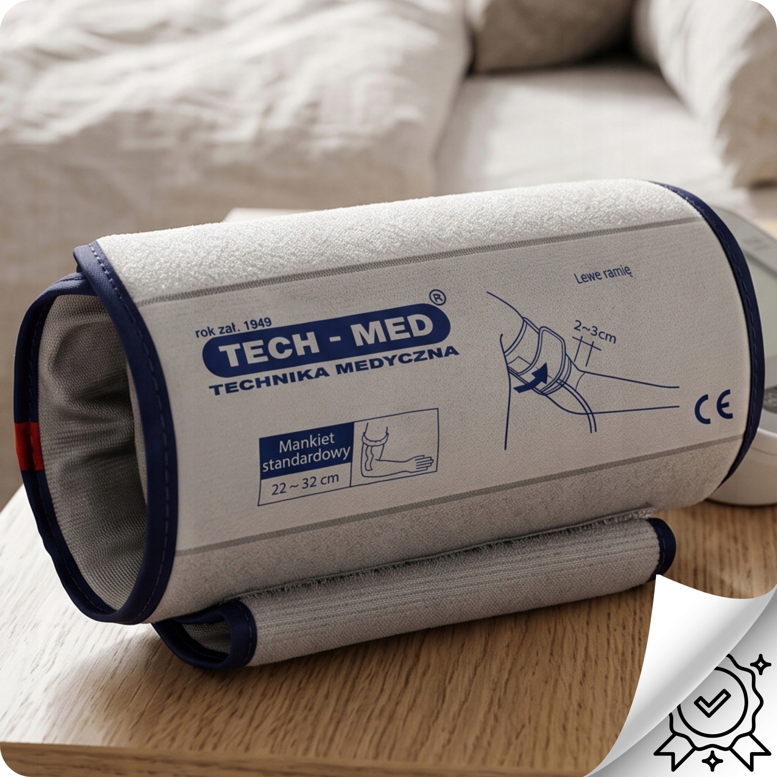 Cuff For Blood Pressure Monitor 22-40cm Stiffened Universal + Hose TECH-MED Packaging status original