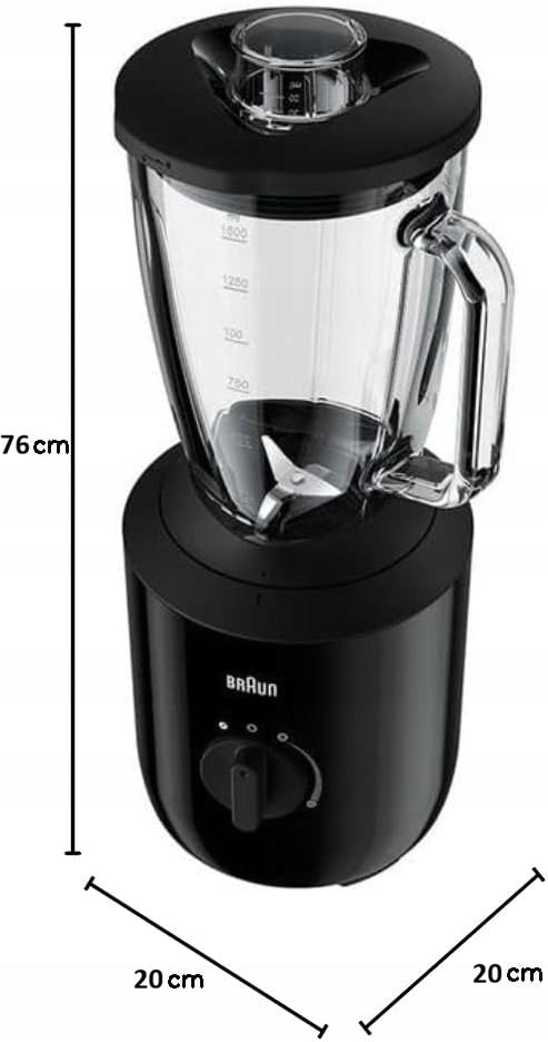 Cup blender Braun PowerBlend 3 JB3150BK 800 W black 1,5L capacity Brand Braun
