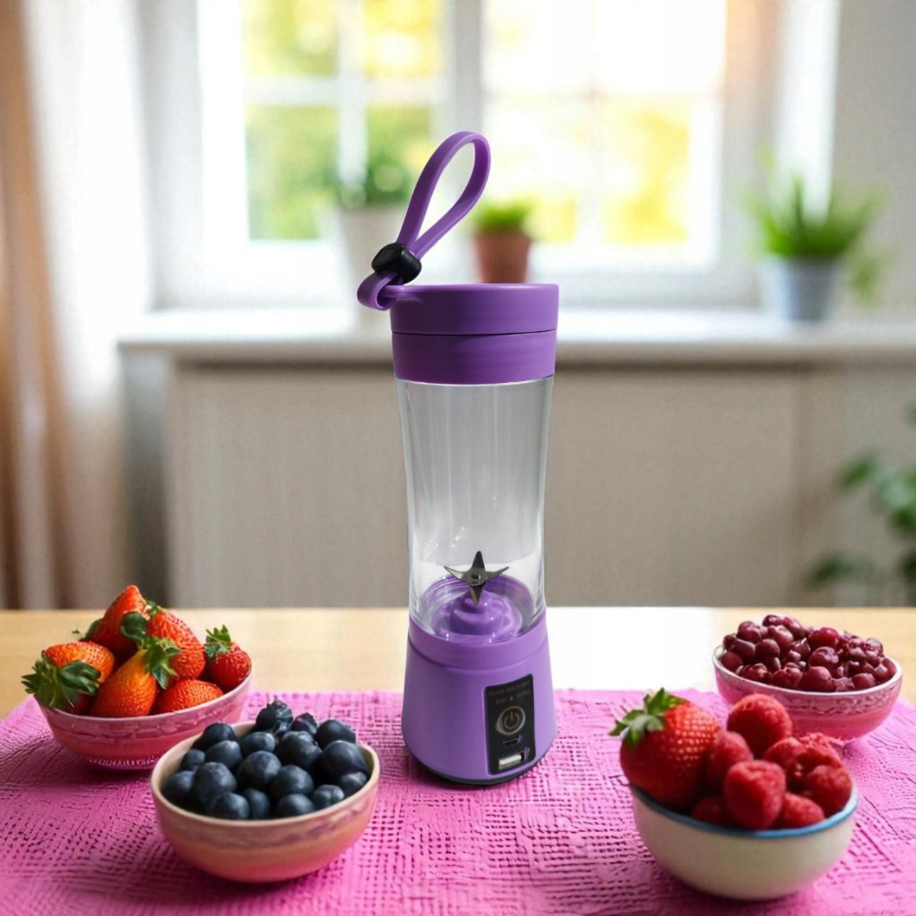 Cup blender JUICE CUP | Mini smoothie mixer | Purple | 380ml Packaging status original