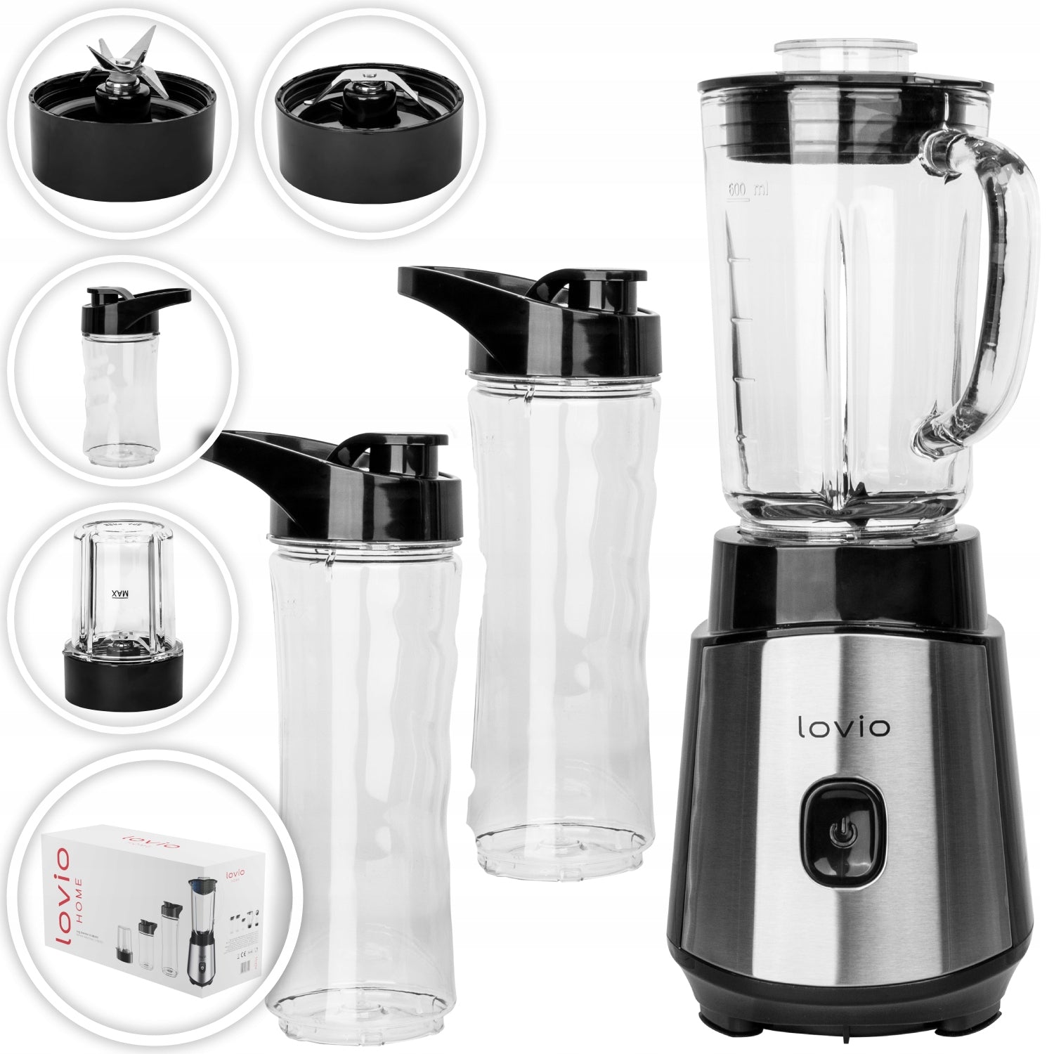 Cup blender LOVIO HOME LVJBL001 + 3 bottles included Brand Lovio