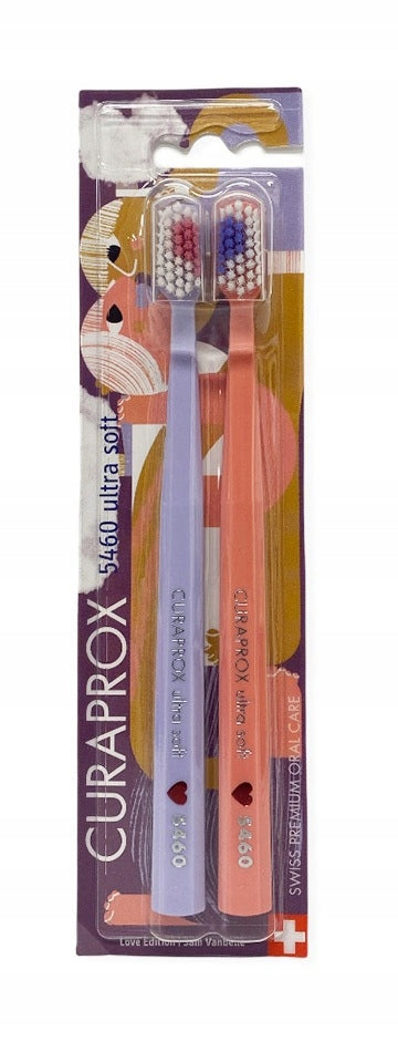 Sehr weiche Zahnbürste Curaprox CS 5460 Love Edition Ultra Soft Doppelpack, 2 Stk.
