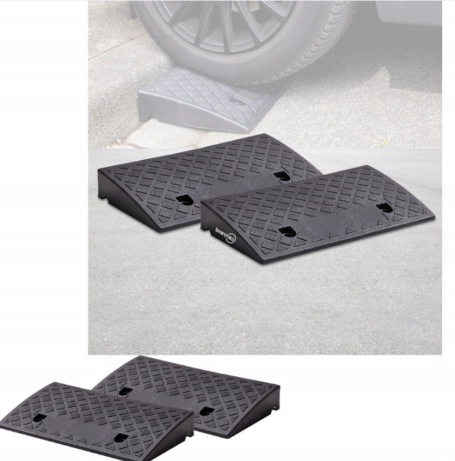 Curb Mount Ramp Black 2 Pieces Durable Sturdy