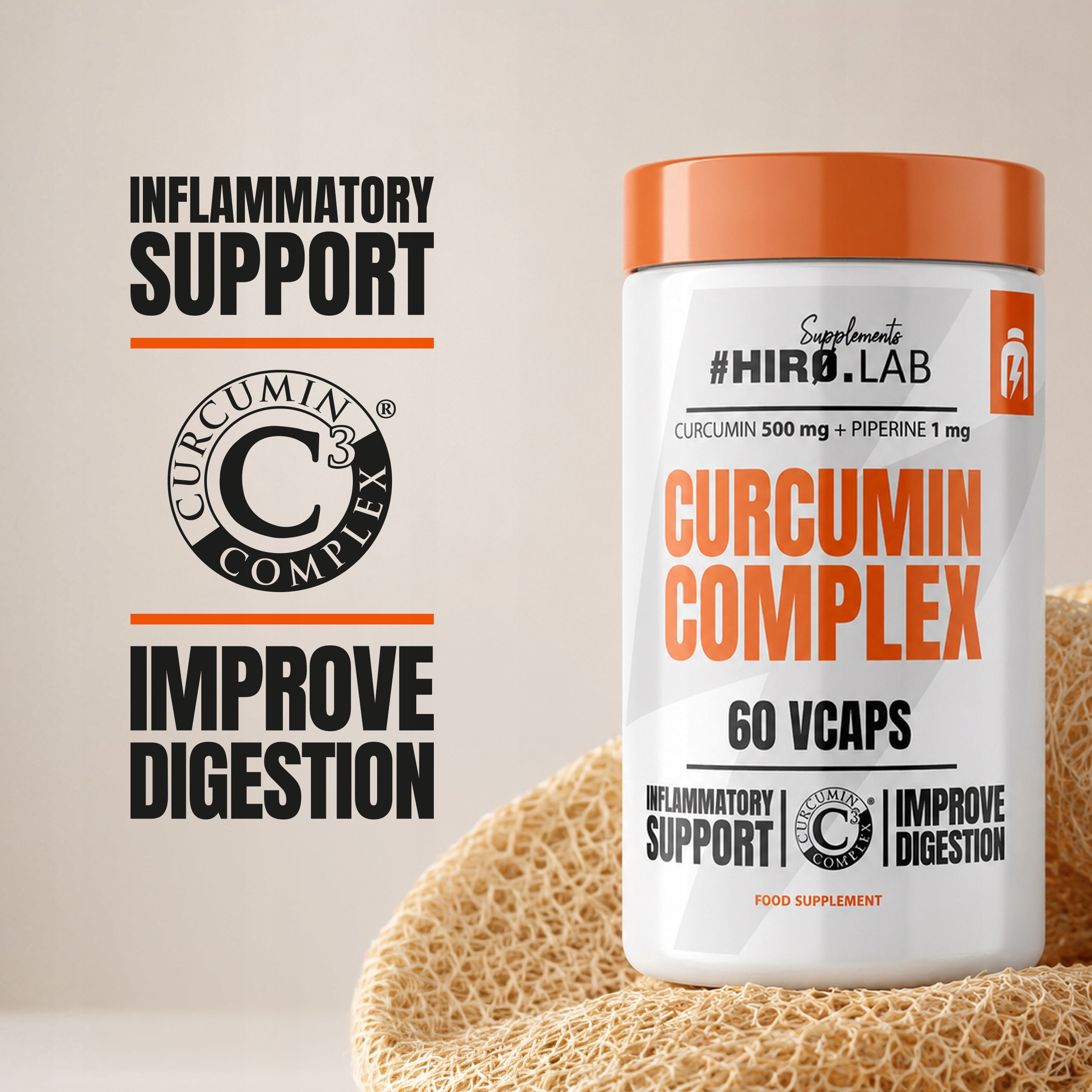 Curcumin C3 Complex 60caps with Piperine Immunity Liver Hiro.Lab Packaging status original