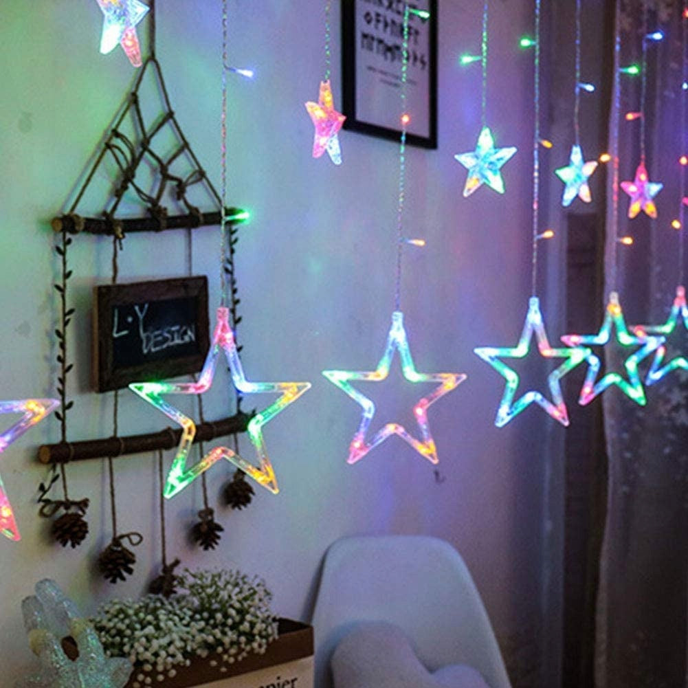 Curtain Light Stars LED Garland Lights for Christmas Tree Window COLORFUL EAN (GTIN) 5906630701872