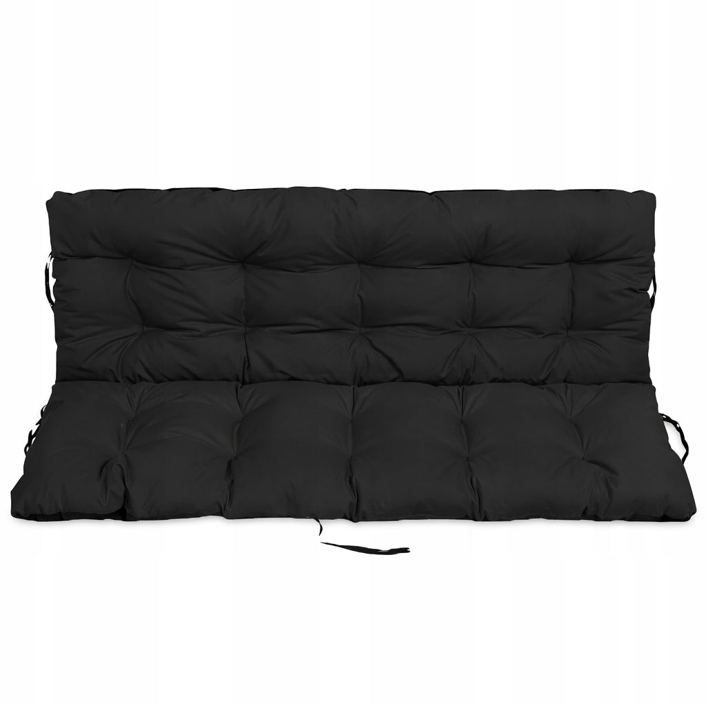 Cushion WATERPROOF for garden bench swing soft 180x60x50 BLACK Shape rectangular
