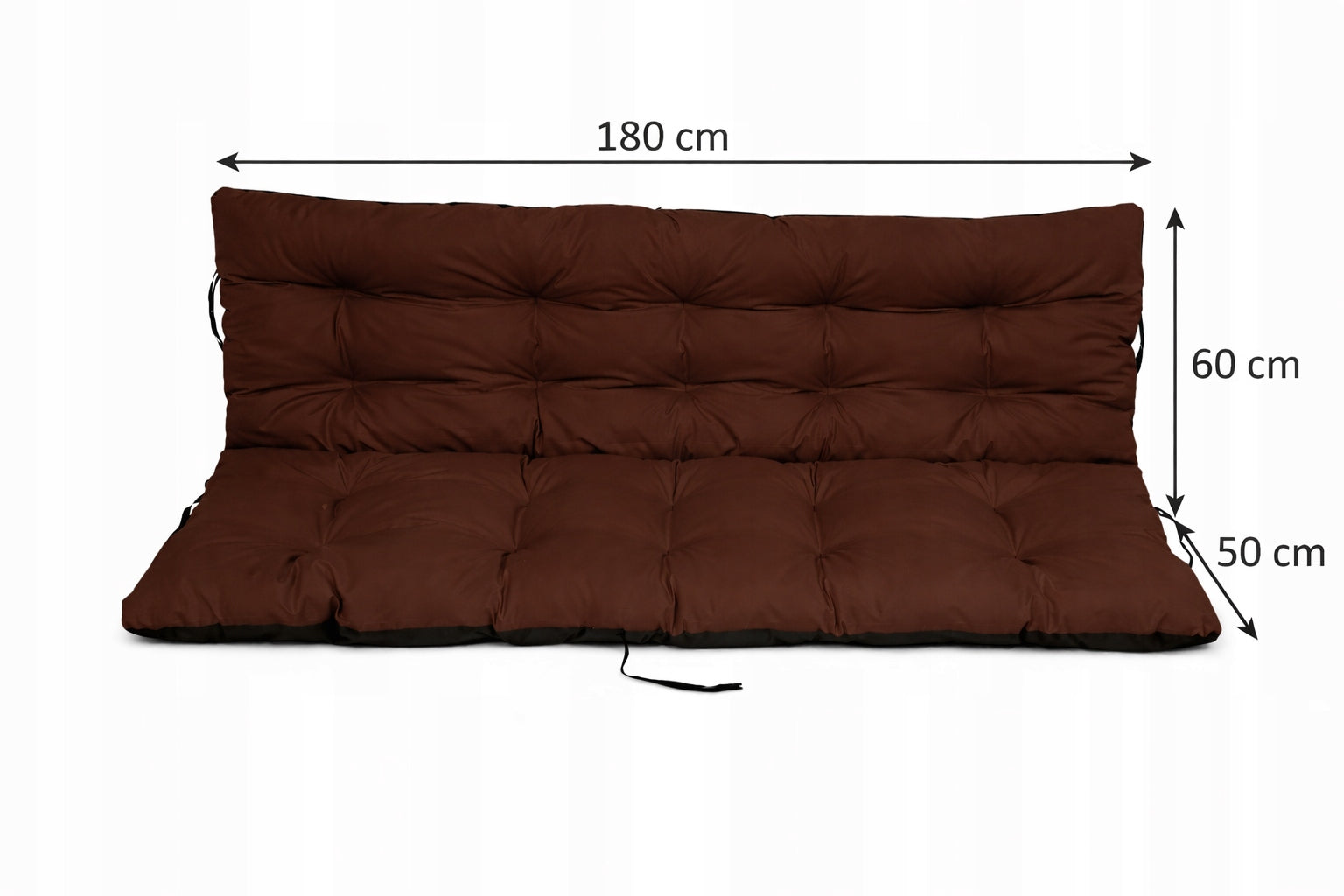 Cushion WATERPROOF for garden bench swing soft thick 180x60x50 BRONZE Packaging status original