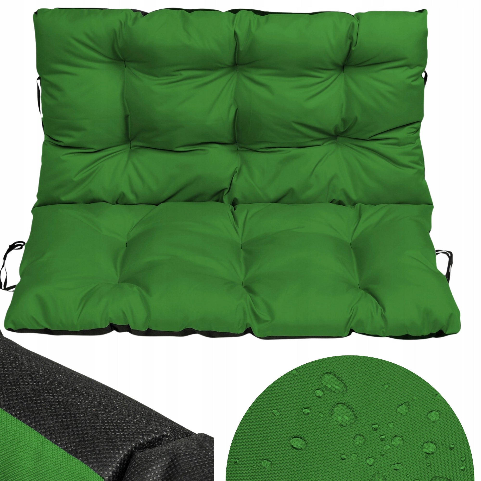Cushion garden cushion water resistant for bench swing 120x60x50cm green