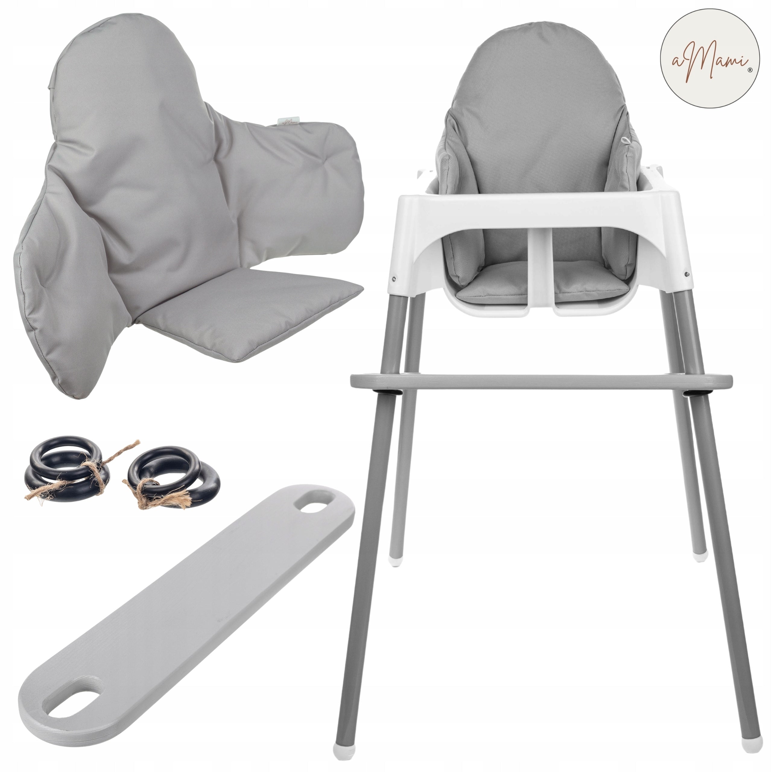 Cushion with Filling for IKEA Antilop Chair + Footrest Grey Set