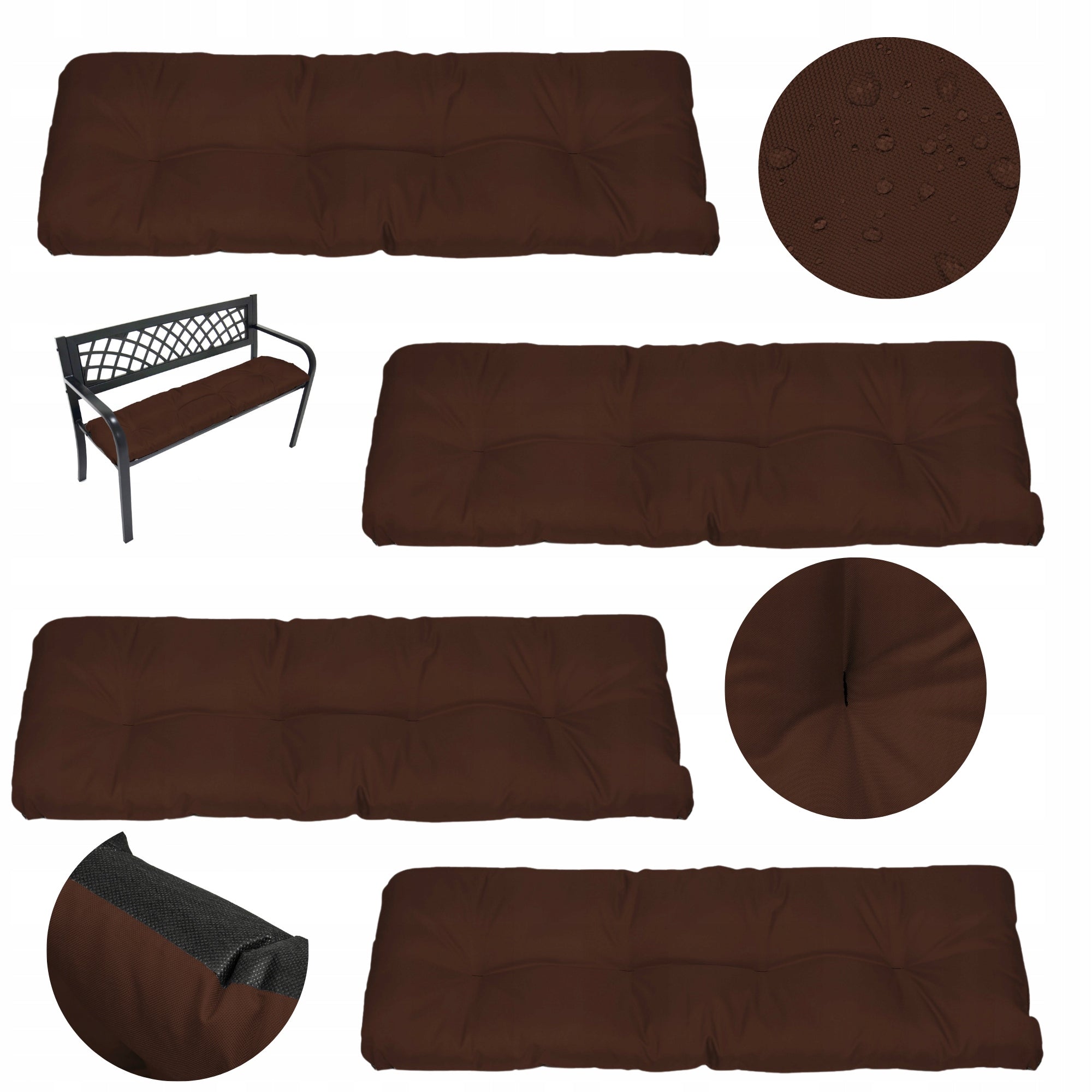 Cushions 120x38 for swing bench set of 4 quilted garden cushions brą