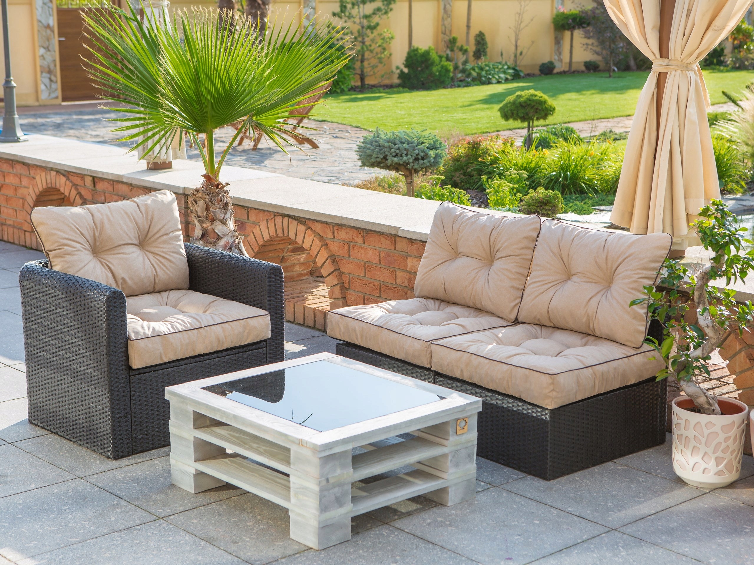 Cushions for armchair rattan sofa 60x60x40 Packaging status original