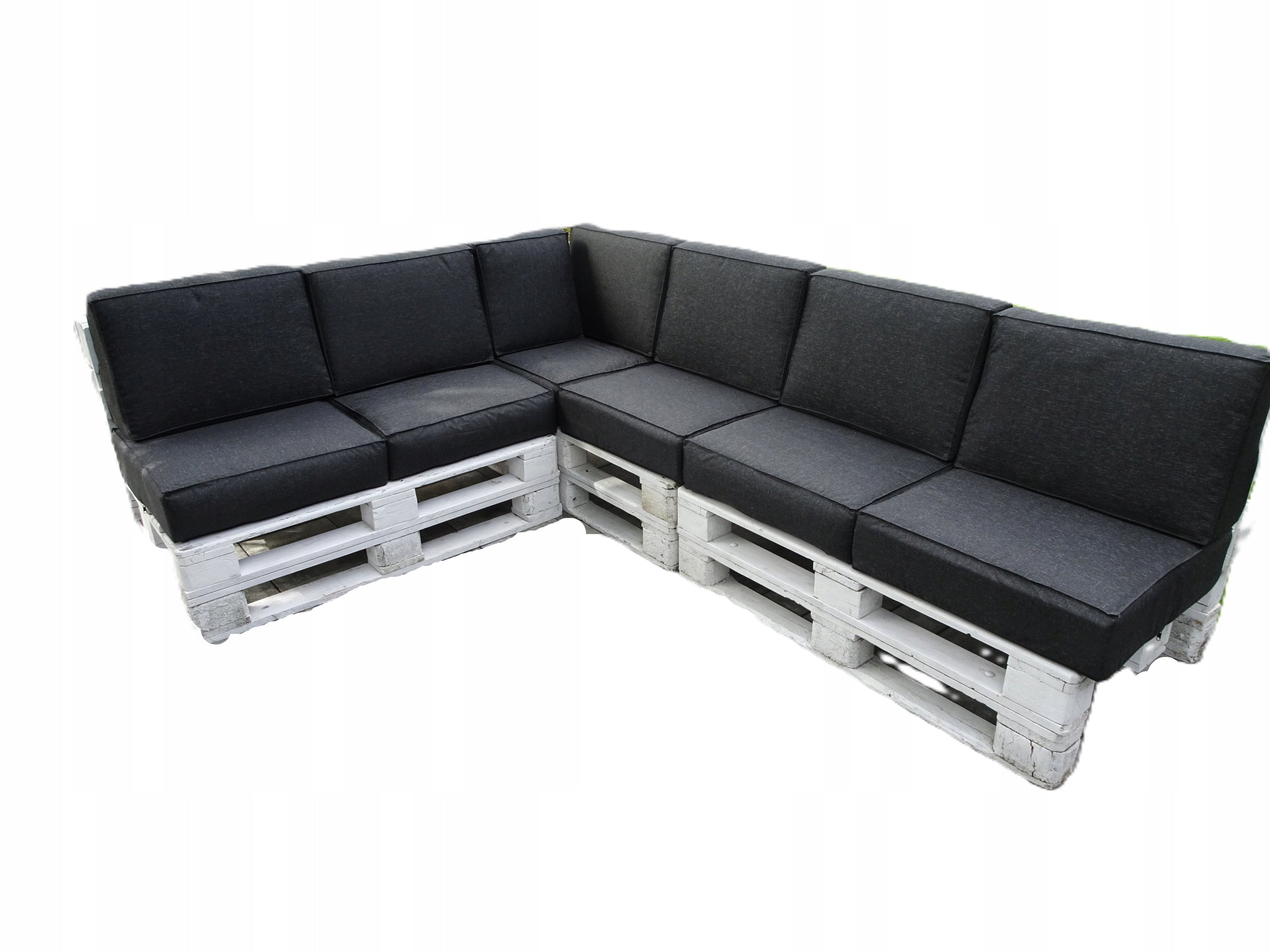 Cushions for three EUROPALLETS set 13 pcs. seat 80 x 60 Silver BLACK