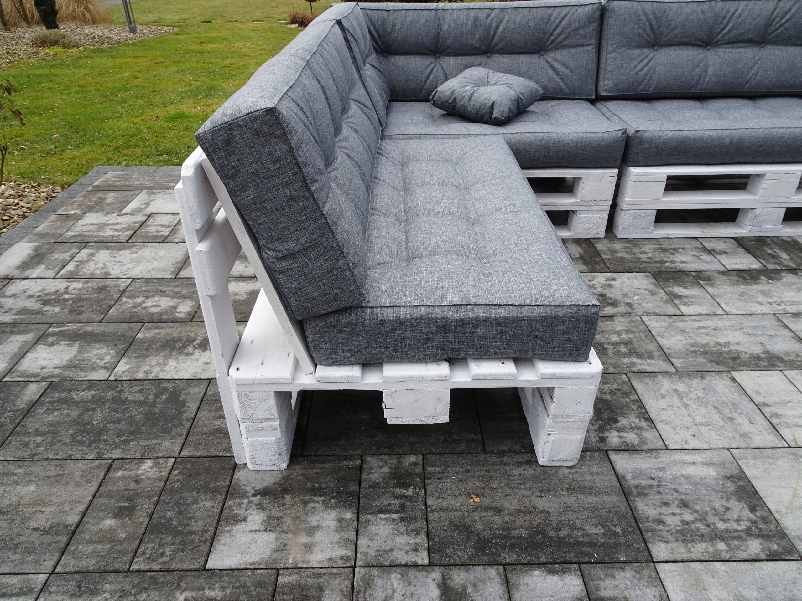 Cushions for three PALLETS set 8 pcs 120 X 60 grey STRAIGHT BACKREST Manufacturer code SIOO1
