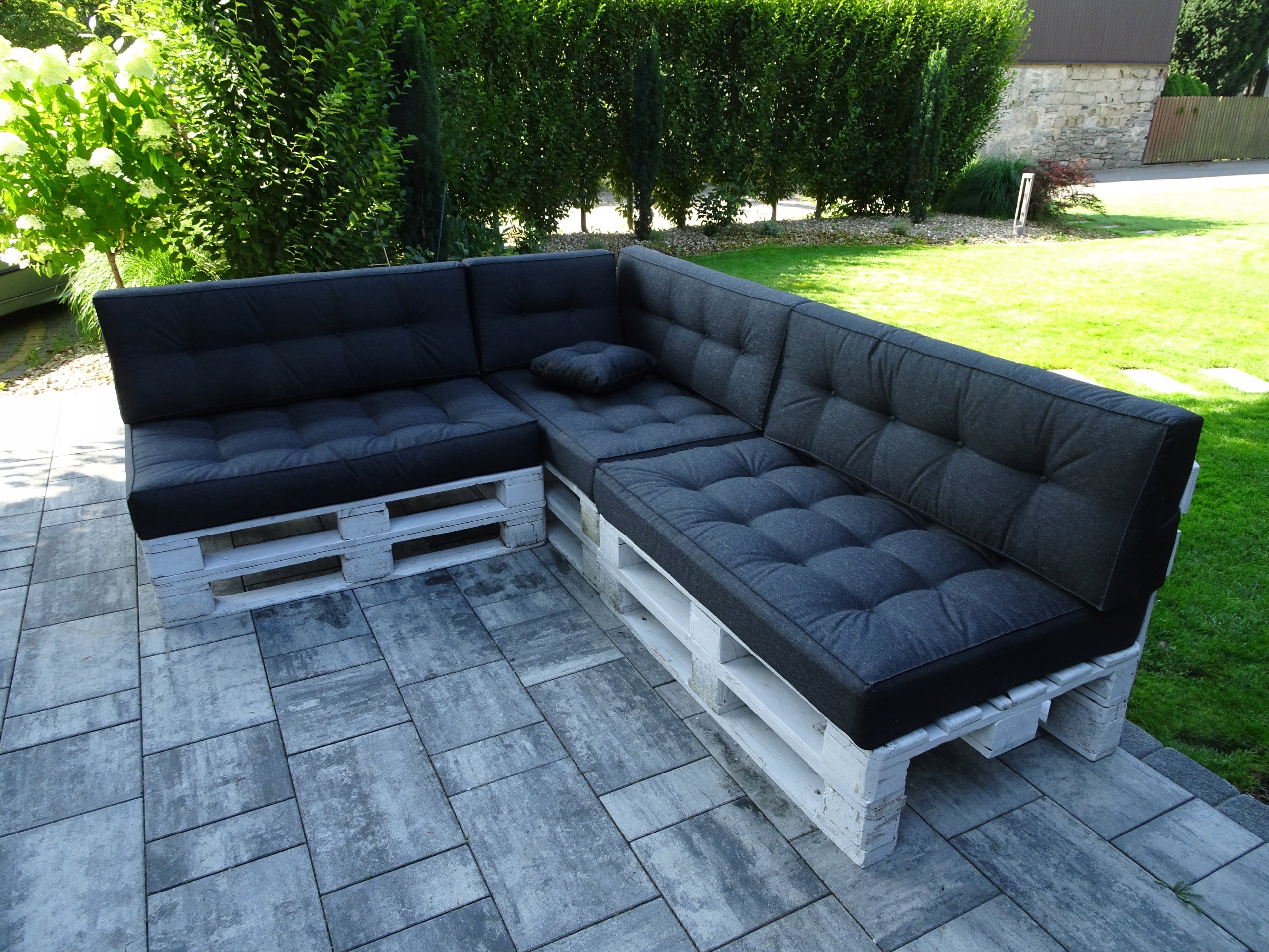 Cushions for three PALLETS set 8 pcs SILVER BLACK Manufacturer no brand