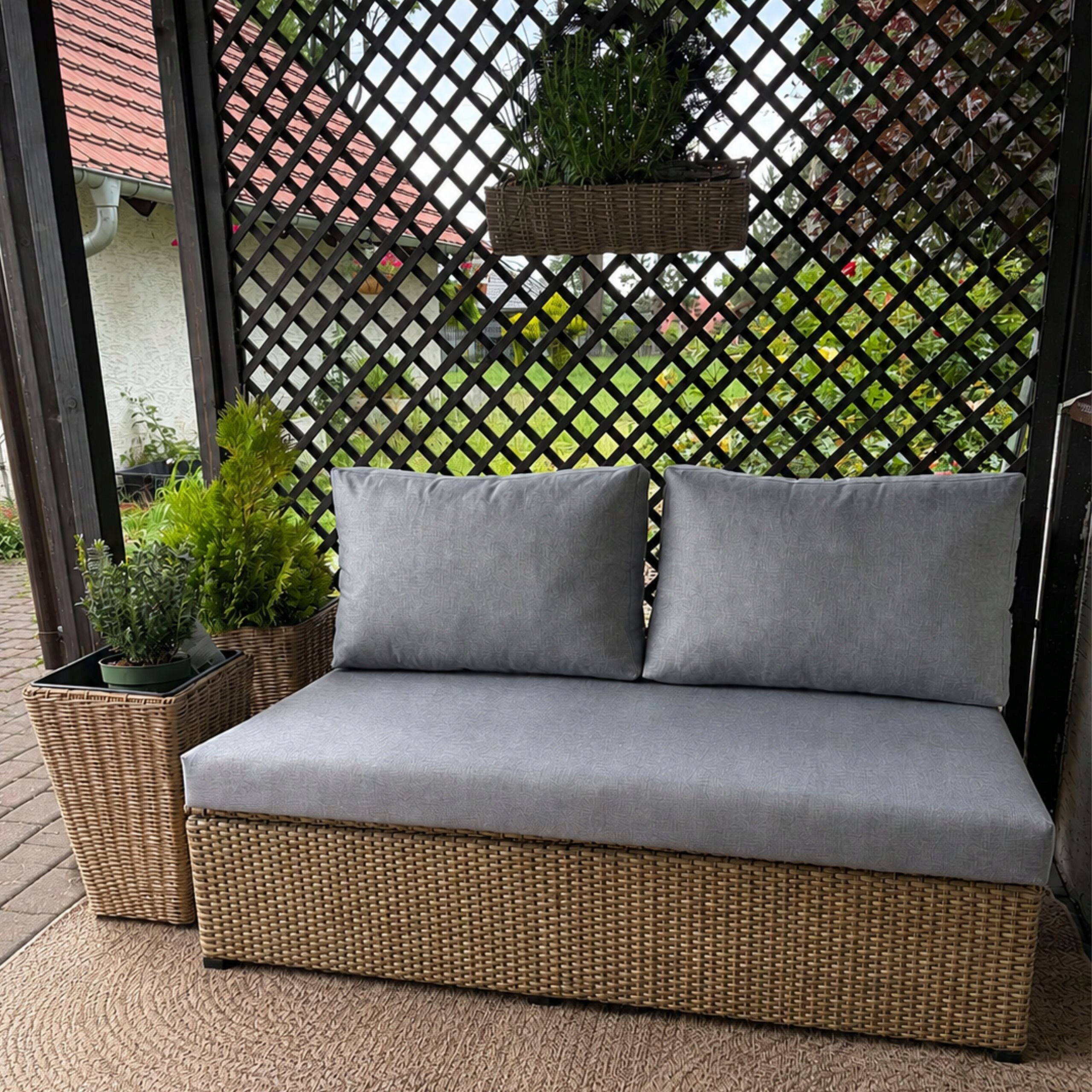 Custom-made cover for garden seat 60x10x10 cm waterproof UV zipper Kind For Cushions