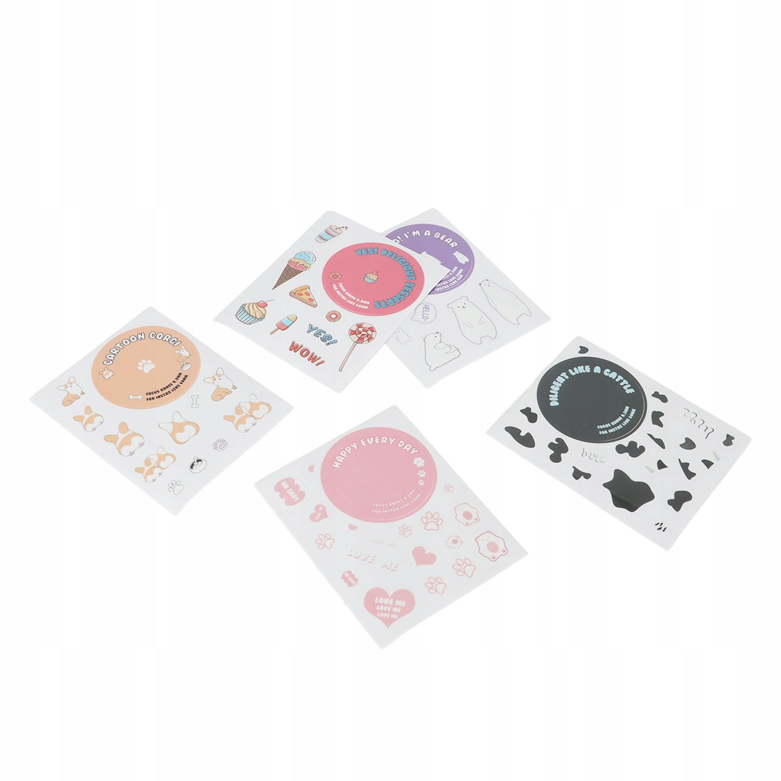 Cute Cartoon DIY Sticker Decoration 5 Different Sticker Designs for 7F