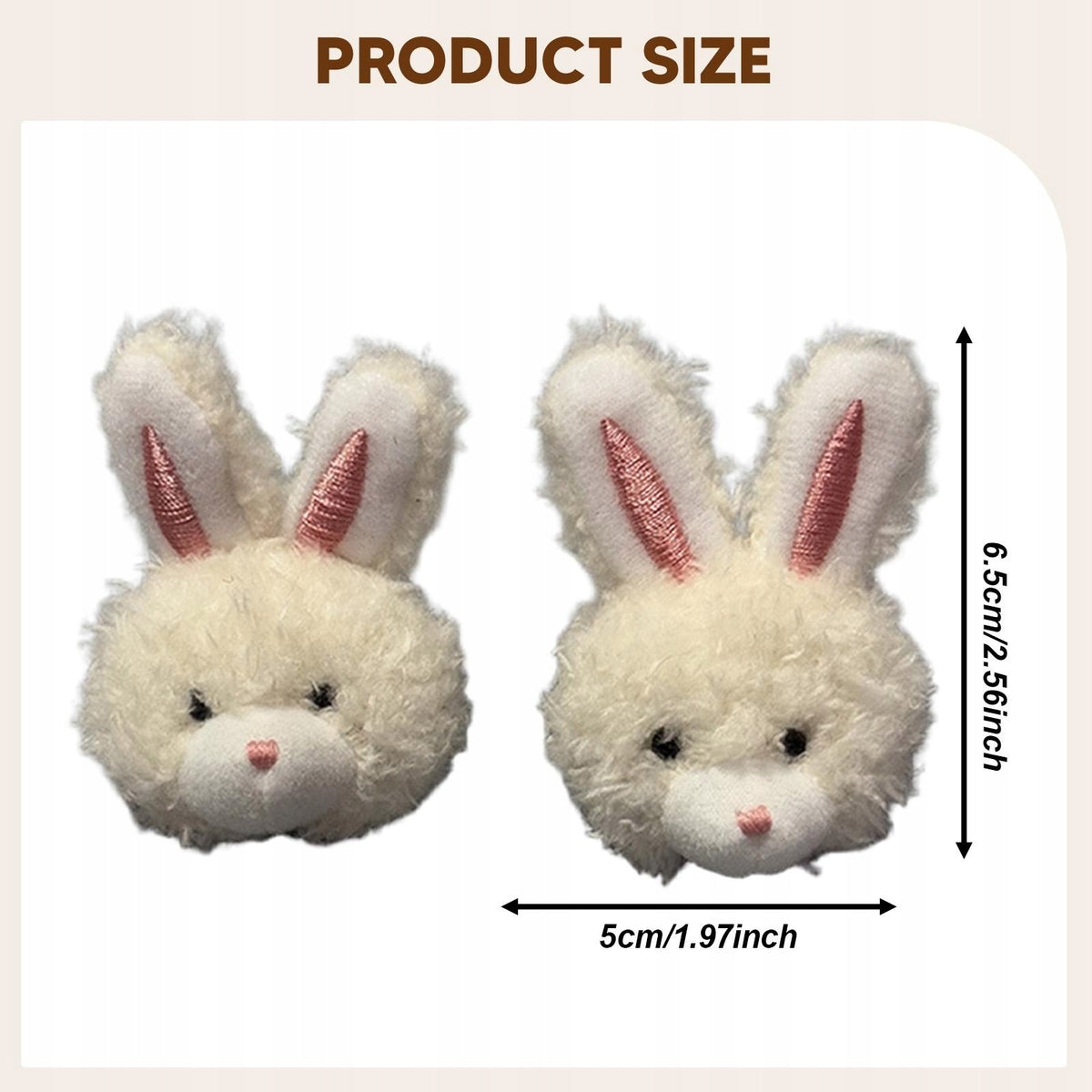 Cute Motorcycle Helmet Decorations Plush Bunny Head Sticker for 2 Pcs Packaging status original