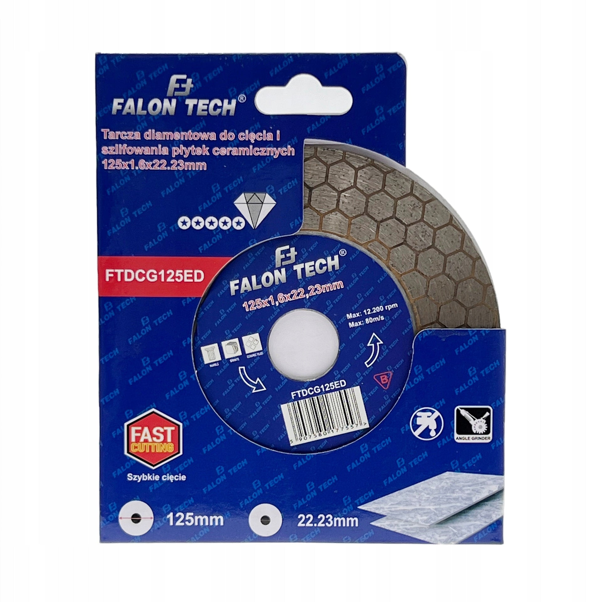 Cutting disc Falon-Tech FTDCG125ED 125x22,2 mm Purpose ceramics