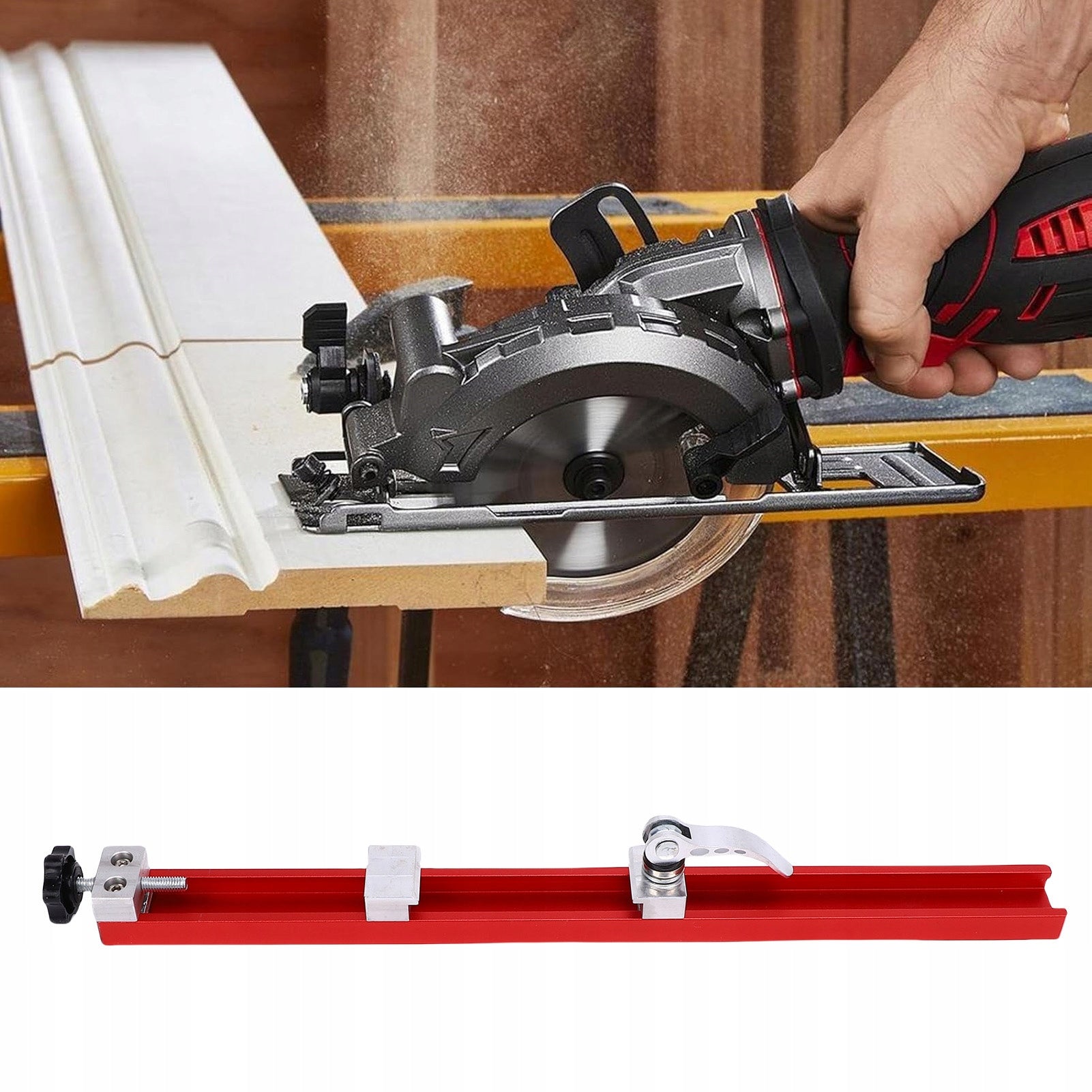 Cutting guide for milling machines and jigsaws aluminium Batteries included yes