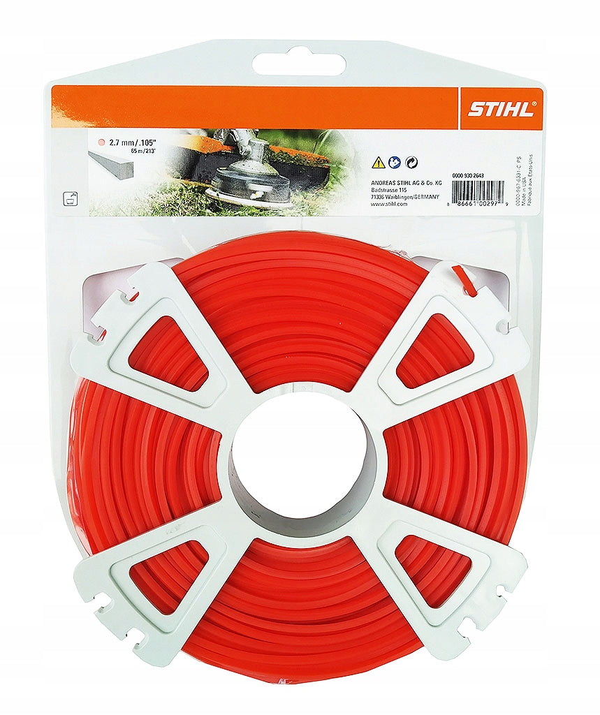 Cutting line Stihl 2,7mm x 65m, square, red Packaging status original