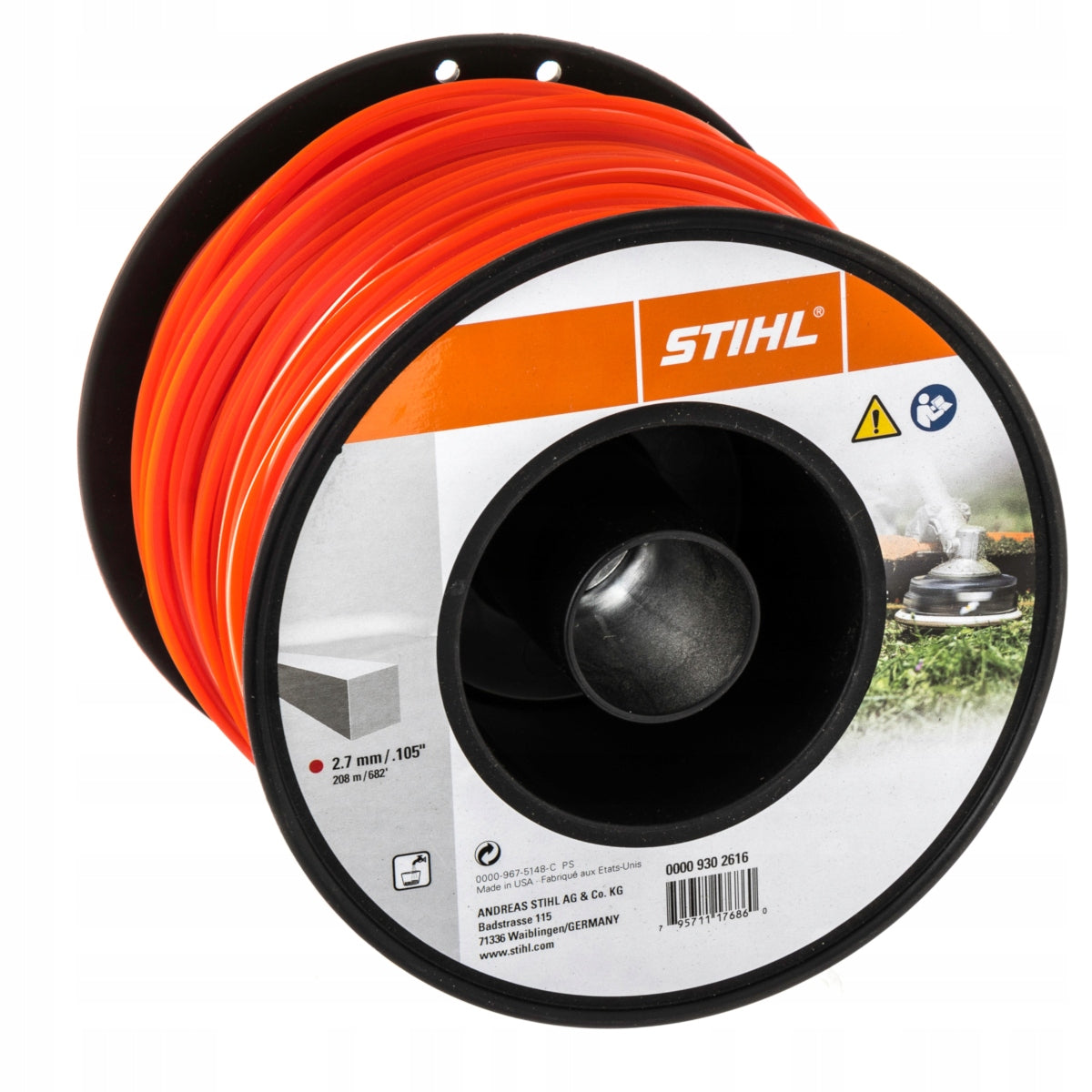 Cutting line square 2,7mm roll 215m Stihl
