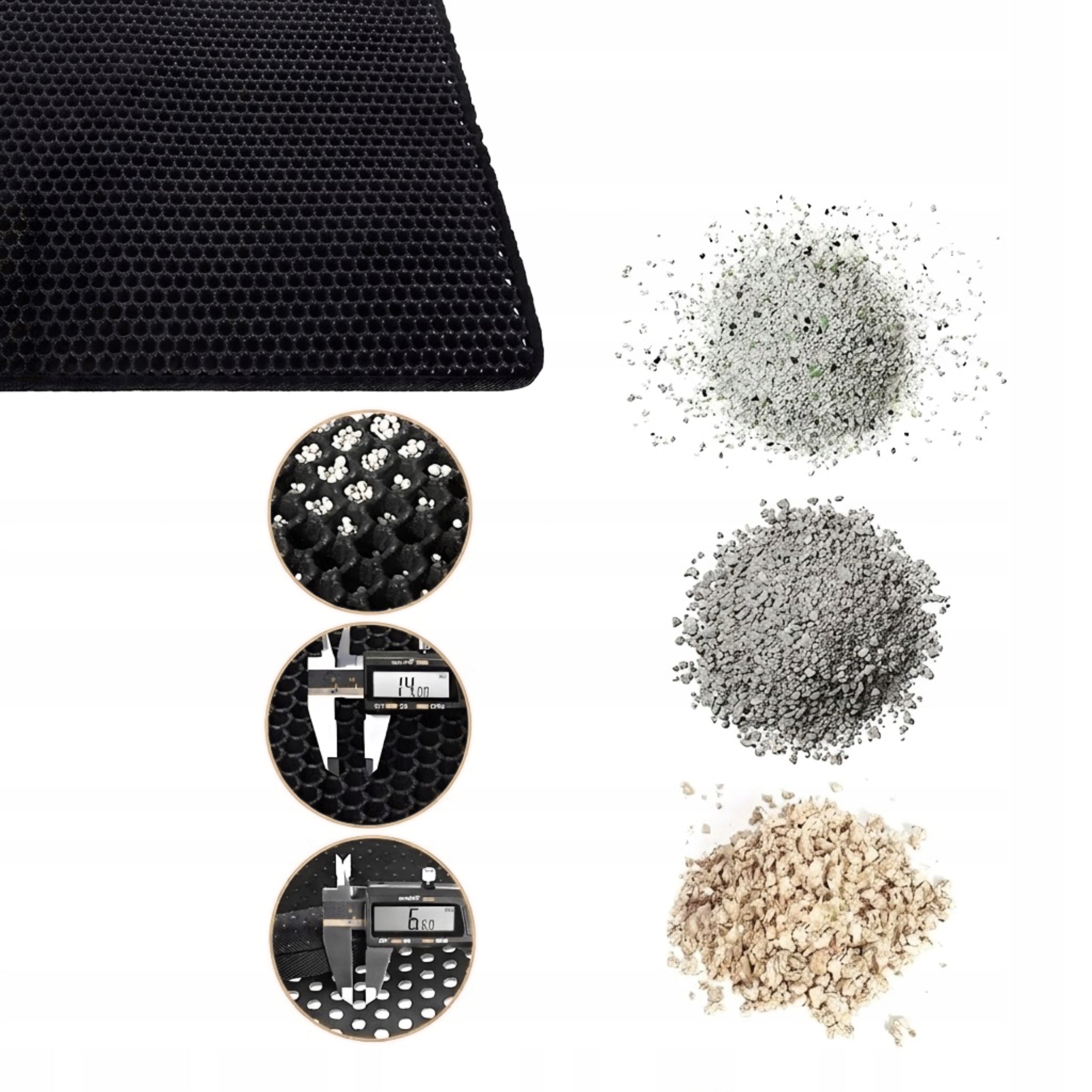 Cuvette Mat for Cat XXL Litter Collecting Pad Black 45x60 cm Kind litter box mat