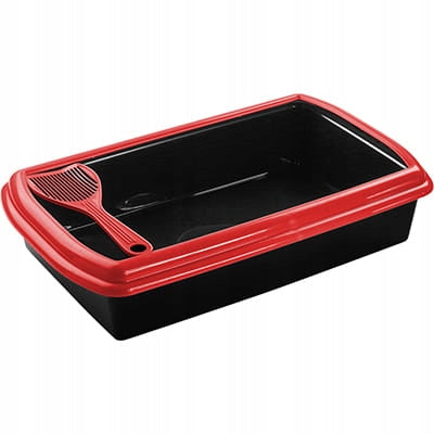 Cuvette cat toilet with spatula red