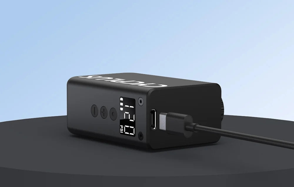 Cycplus AS2 Pro Mini Electric Pump 120 PSI LED USB-C For Bicycle Dominant material aluminum