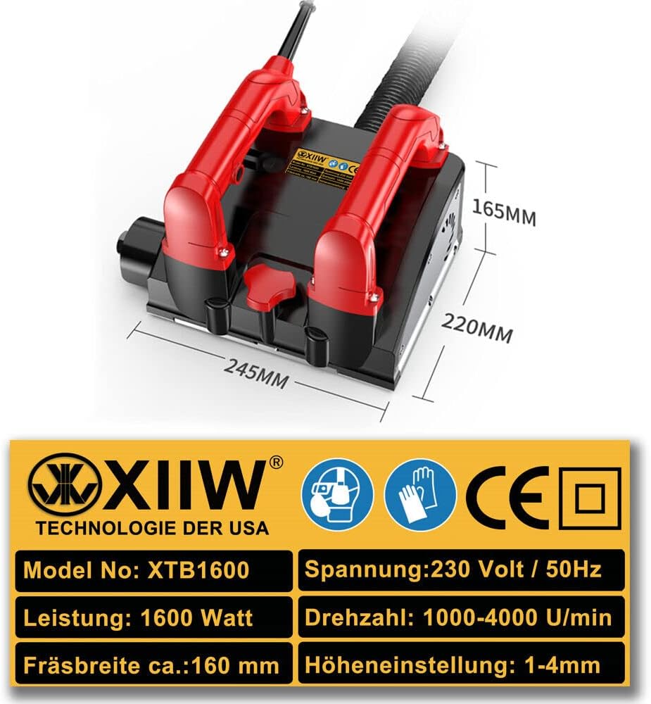 Cylindrical Milling Machine XIIW XTB1600 1600W Lamel Cutters for Plaster Adhesive Series XTB1600