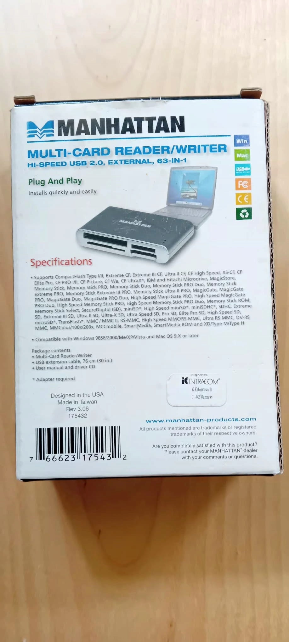 Czytnik kart pamięci Manhattan 101967 Manufacturer Manhattan