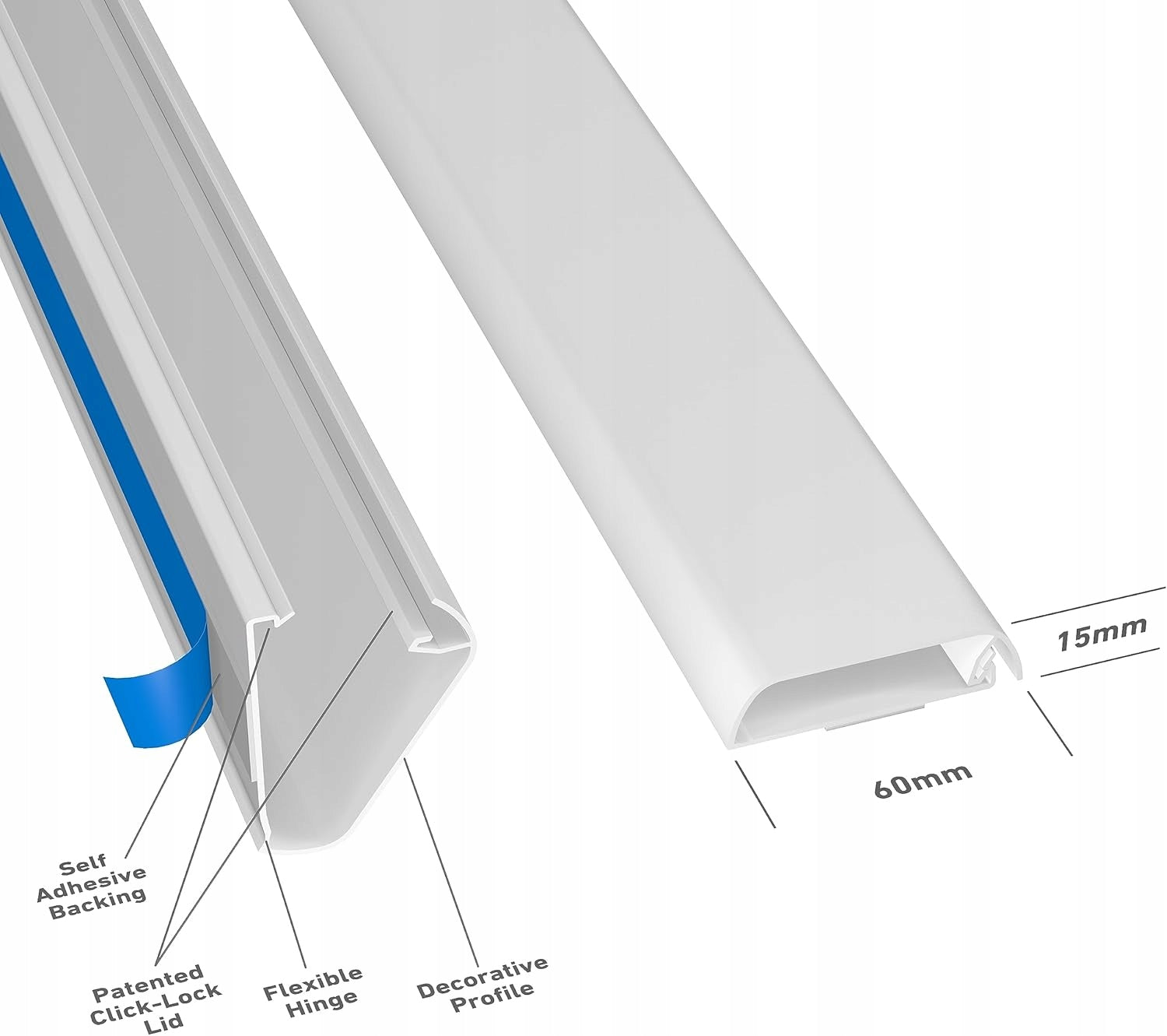 D-Line Cable strip, wall wire cover, paintable, Manufacturer code fsgvsg