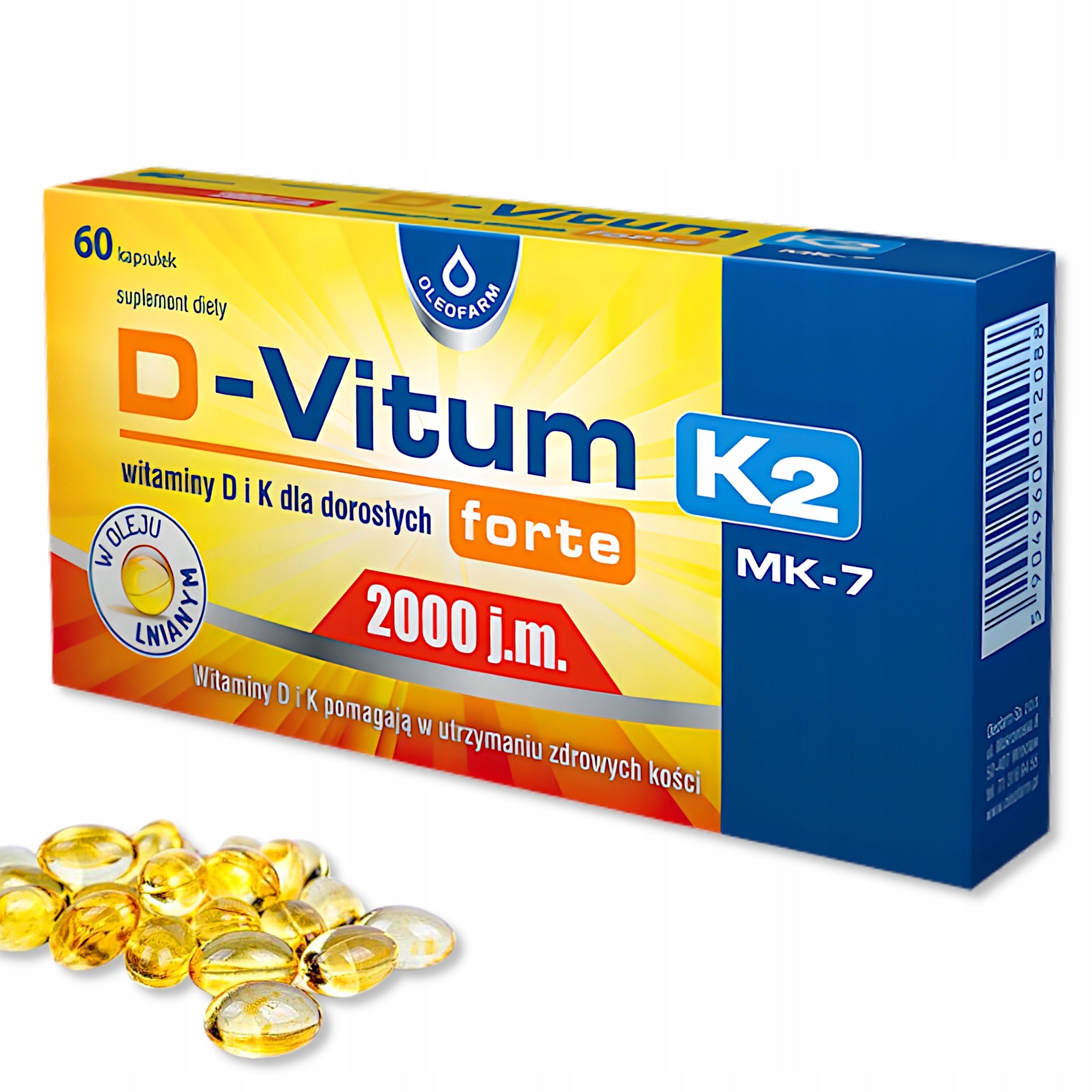 D-Vitum Forte 2000 IU K2 MK-7 60 capsules