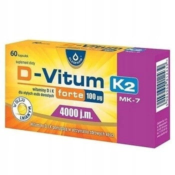 D-Vitum forte Max 4000 IU K2 4000 IU vitamin D3 + K2 MK-7 60 capsules Packaging status original