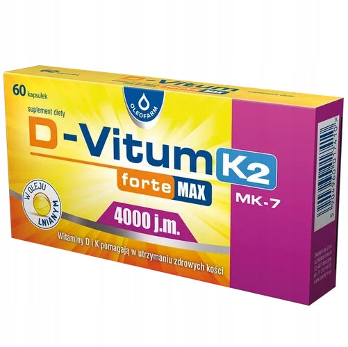 D-Vitum forte Max 4000 IU K2 4000 IU vitamin D3 + K2 MK-7 60 capsules