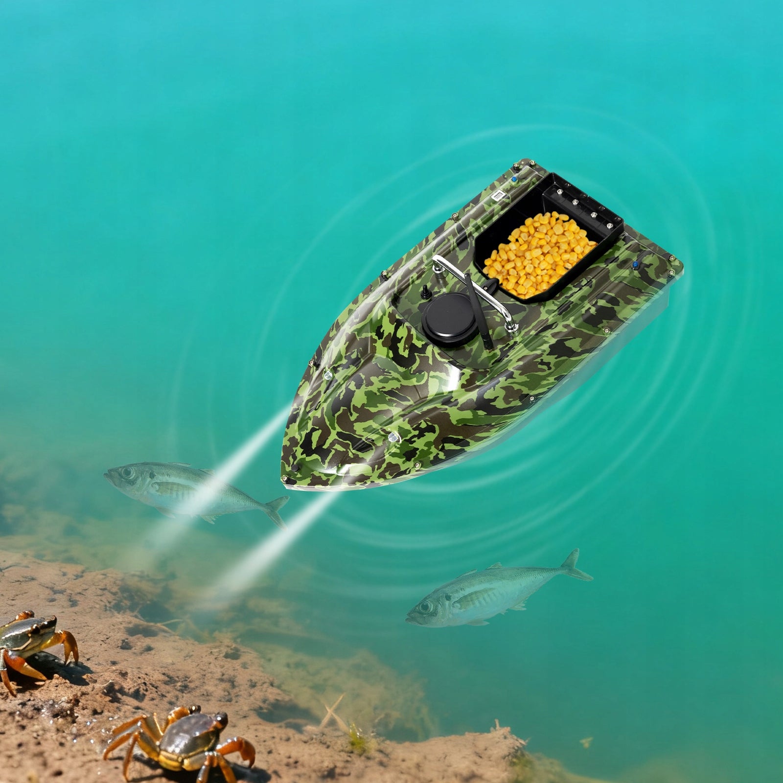 D16 Fishing Bait Boat with 500m Remote Control 1.5kg LED Lights Brand no brand