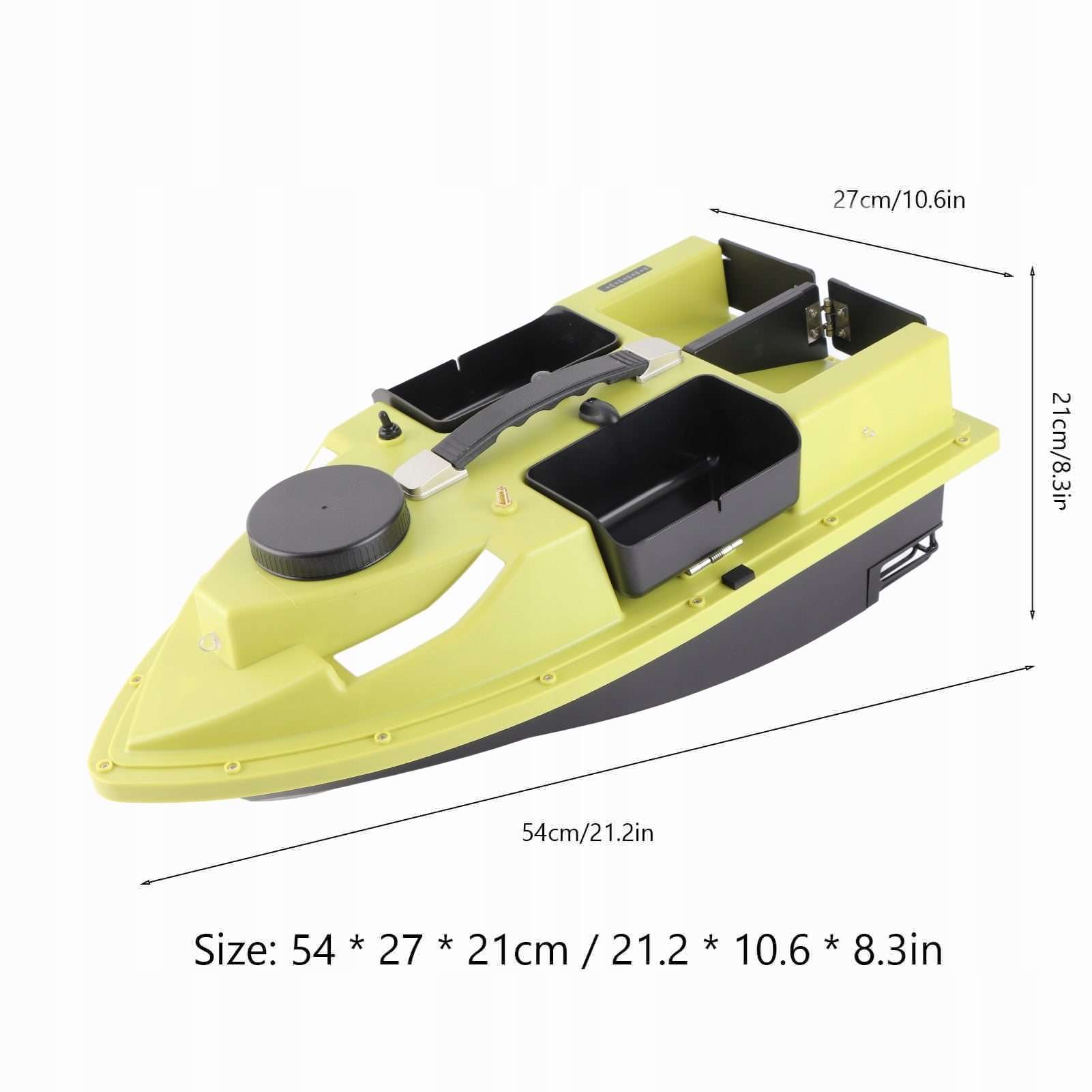 D19 Smart Bait Boat, 4 Compartments, GPS, LED, Yellow, 12000mAh Manufacturer code 0755732964679