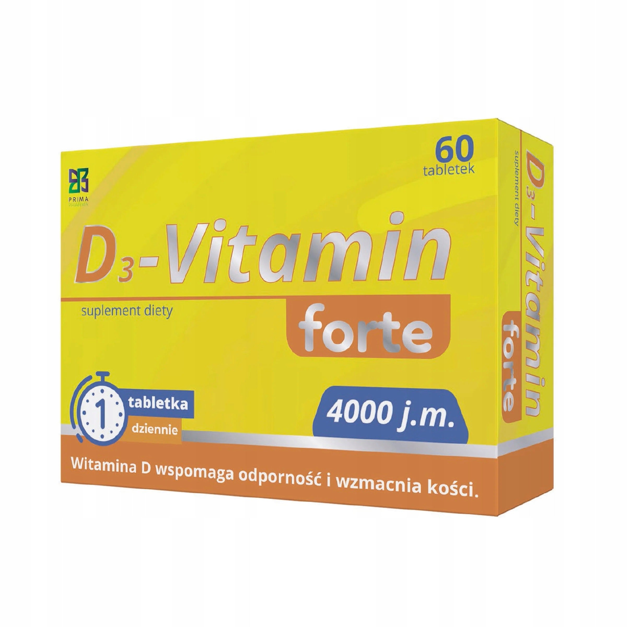 D3 Vitamin Forte 4000 IU 60 tabl. Prima - High Dose Vitamin D