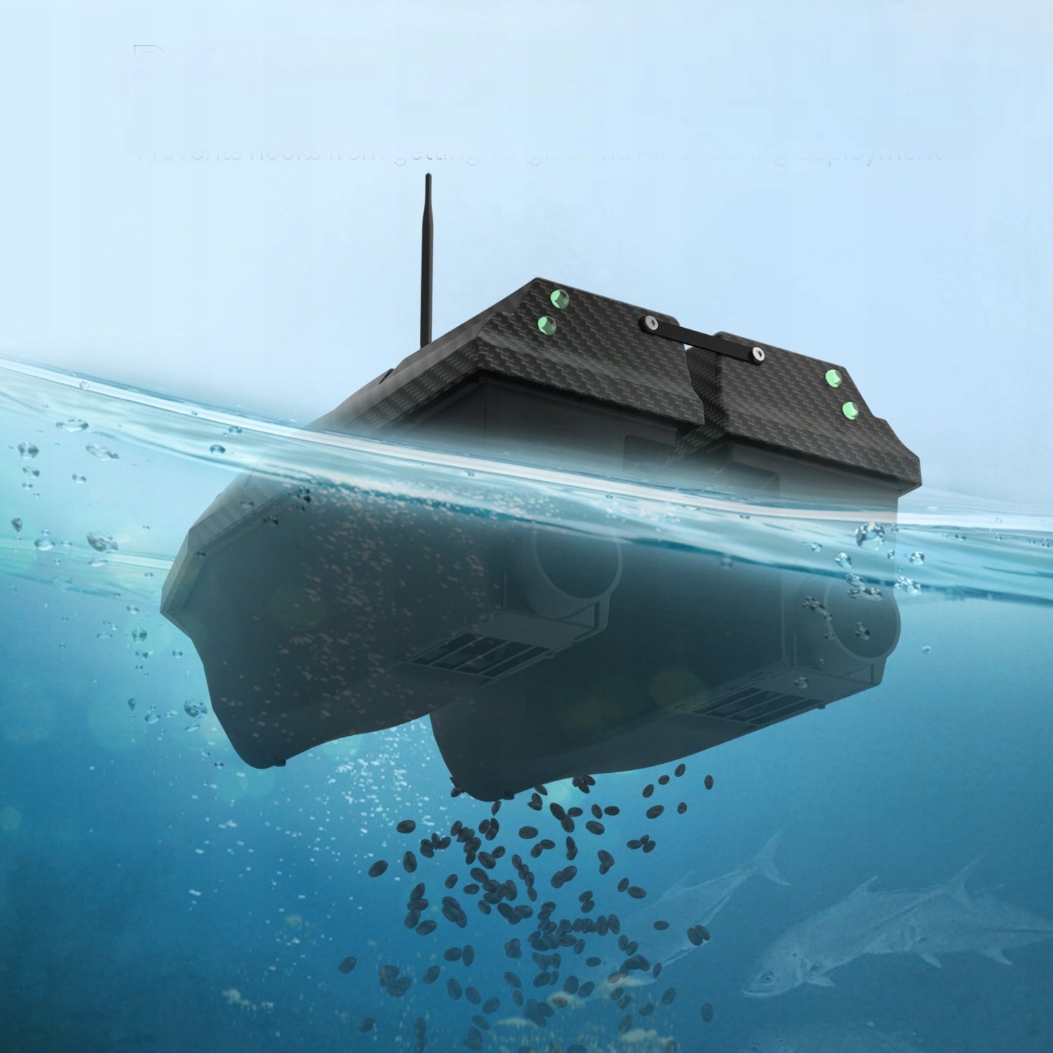 D50B GPS Remote Control Bait Boat 12V 1.7m/s 2x 15600mAh 2kg Load Manufacturer code EU-DWC-D50B-DW-BK-15600