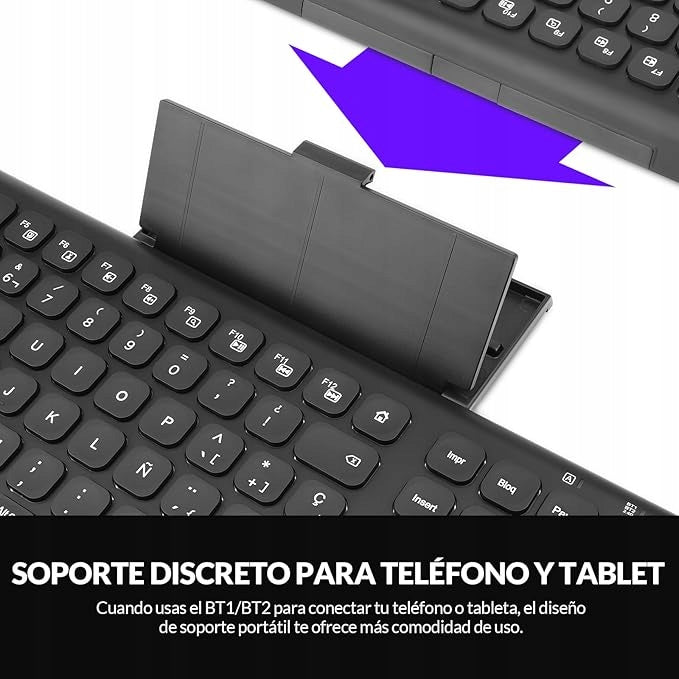 DA116 Wireless Keyboard Rii RK801 Bluetooth 2.4G RGB ES QWERTY Manufacturer Rii