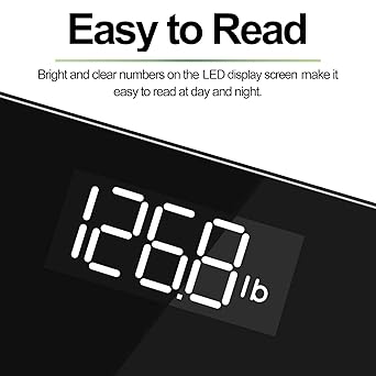 DA502 Bathroom Scale Digital RENPHO LED 180 kg Tempered Glass Black Kind electronic