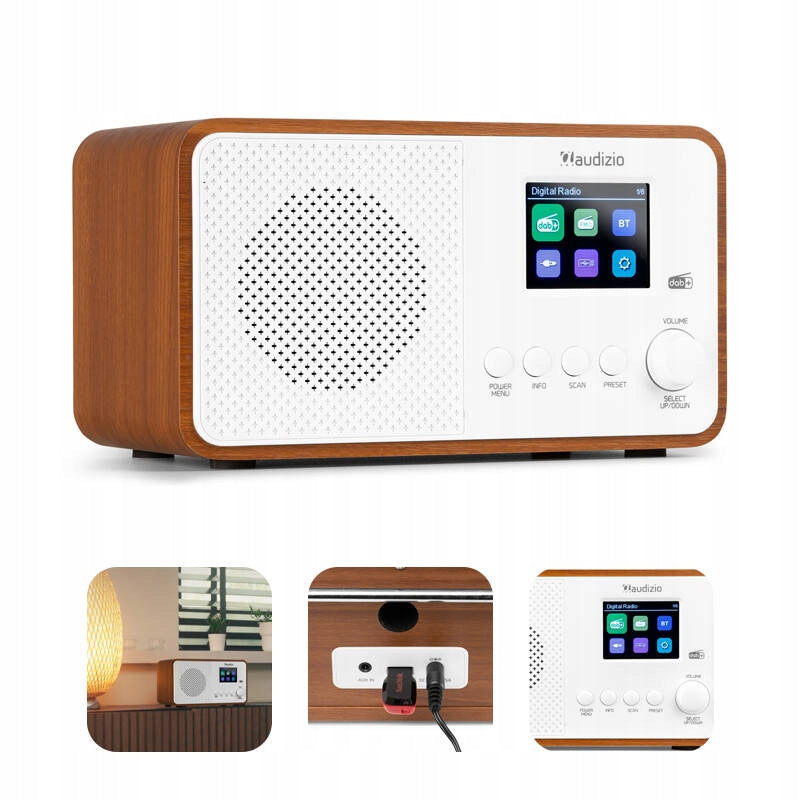 DAB+ FM Avio Digital White Kitchen Radio for Bedroom Audizio